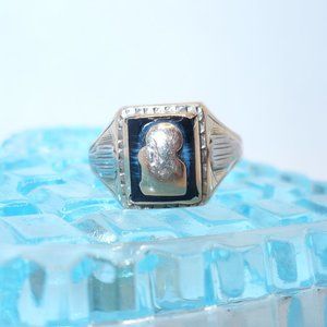 Antique 10k gold Cameo Silhouette Ring Size 10 1/2